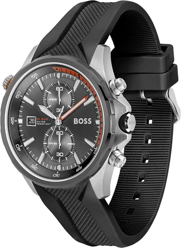 Vista 2 de BOSS Reloj de cuarzo Globetrotter para hombre gris Reloj de cuarzo buceador