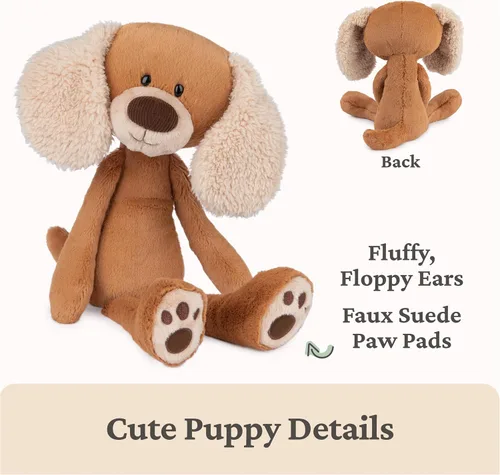 Vista 6 de GUND Amigos para llevar, perro de peluche Masi cachorro para edades de 1 año en adelante, marrón/crema, 15 pulgadas