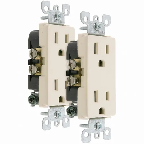 Vista 6 de Receptáculo Leviton doble de 15 A y 125 V, toma de tierra, Blanco, M02-5325-WMP, 125.00 volts 2-Blanco