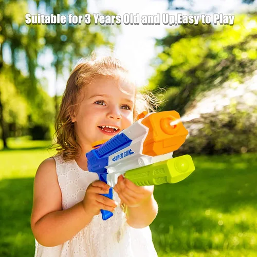 Vista 6 de Pistolas de agua para niños – Pistolas de chorro de verano de 400 CC/40 pies para niños de 3 años en adelante – Paquete de 2 juguetes al aire libre