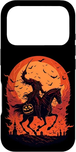 Vista 30 de Halloween Scary Pumpkin Headless Horseman Case for iPhone 17