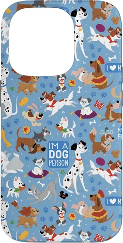 Vista 17 de Disney Funda azul para iPhone 17 con texto en inglés "Dogs I'm a Dogperson