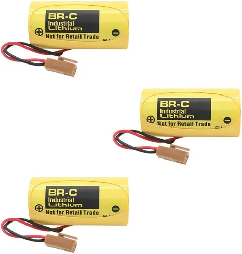 Vista 5 de BALOLO (8-Pack) BR-C 5000mAh 3.0V Non-Rechargeable Lithium PLC Battery for A02B-0120-K106/A98L-0031-0007/BR26500 with Brown Plug