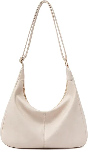 Vista 13 de NIUEIMEE ZHOU Bolsos Hobo para mujer Bolso de hombro de cuero vegano plegable Bolso de mano holgado Bolso bandolera