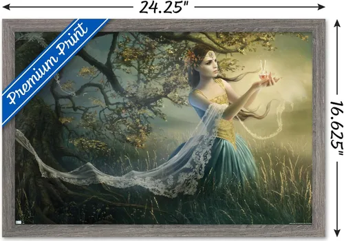 Vista 3 de Trends International Melanie Delon - Póster de pared de rapto, 14.72 x 22.37 pulgadas, versión enmarcada de madera de granero