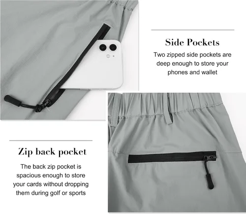 Vista 5 de Suwangi Pantalones cortos de senderismo para hombre, de secado rápido, atléticos, cortos, viajes, pesca, golf, tácticos, para hombres con múltiples
