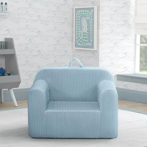 Vista 2 de Delta Children Cozee Silla de espuma de pana, color azul