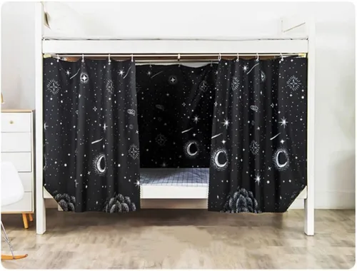 Vista 21 de JIAHG - Cortinas para cama individual para alumnos, para cama individual, tienda de campaña, cortinas, mosquiteras, tela opaca, protección contra