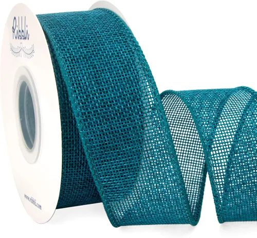 Vista 18 de Ribbli Cinta con alambre de arpillera verde manzana, 1-1/2 pulgadas x 10 yardas, cinta con borde con alambre para lazo grande, corona, decoración