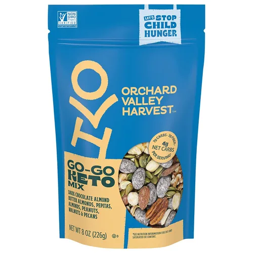 Vista 7 de Orchard Valley Harvest Go-Go Keto Mix, almendras de mantequilla de almendras de chocolate oscuro, cacahuetes, nueces y nueces, baja