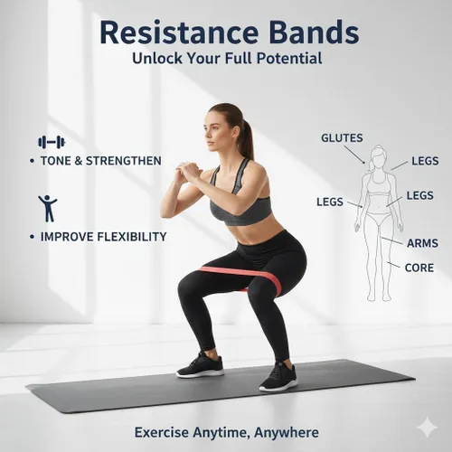 Vista 7 de Juego de bandas de resistencia para entrenamiento – Paquete de 5 bandas duraderas para entrenamiento de fuerza, terapia física, yoga, pilates
