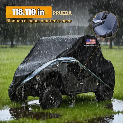 Vista 5 de NEVERLAND Fundas UTV de 2 plazas, lado a lado, impermeable, para exteriores, con bandera estadounidense, compatible con Polaris Ranger RZR Can-Am