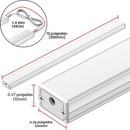 Vista 4 de ASOKO - Luces LED regulables para debajo del gabinete, 2700 K, 3 piezas de 12 pulgadas enlazables