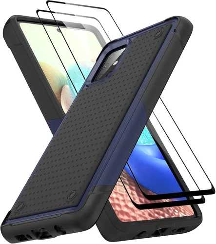 Vista 311 de Jeylly Compatible con Samsung Galaxy A22 5G Funda, Funda Samsung A22 5G con 2pcs protectores de pantalla de vidrio templado