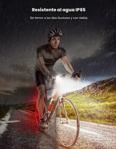 Vista 7 de Zewdov Bike Lights for Night Riding, Rechargeable Bike Light Front and Back