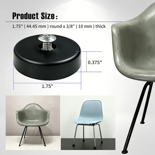 Vista 3 de Soporte de choque compatible con almohadillas de goma para silla Eames Herman Miller Shell