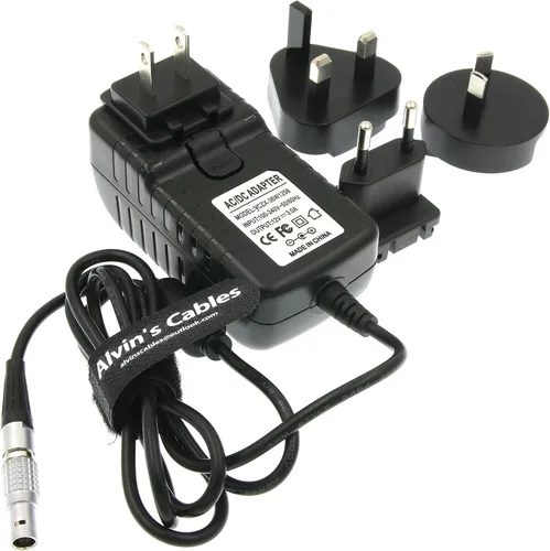 Vista 6 de Alvin's Cables Adaptador de cable de alimentación para Hollyland RX TX Z CAM E2 Flagship giratorio ángulo recto 2 pines macho a universal CA