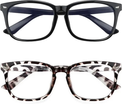 Vista 13 de Gafas con filtro de luz azul, paquete de 2 lentes de luz azul para hombre, anteojos de luz azul para mujer, anteojos con luz azul para fatiga ocular