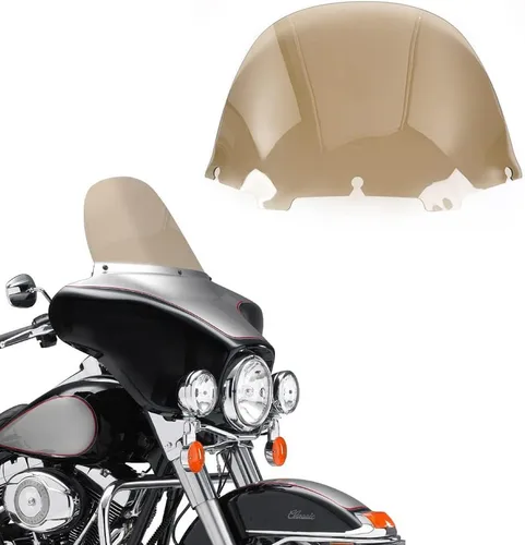 Vista 27 de Parabrisas negro de 4.5" para motocicleta, compatible con Harley Davidson Touring Street Glide Electra Glide FLHT FLHTCU Ultra Classic Glide FLHX