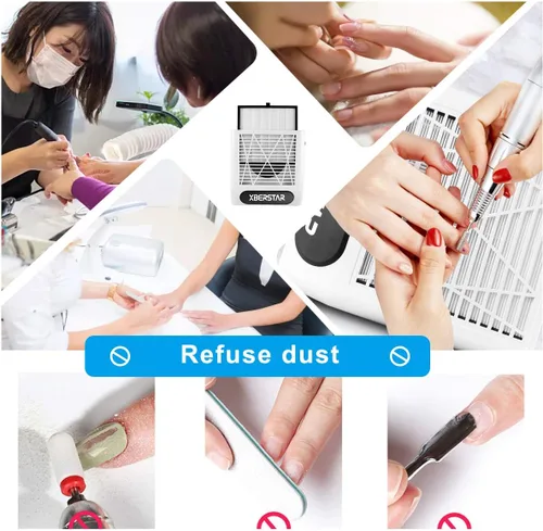 Vista 7 de Pantalla de filtros de colector de polvo de uñas con 2 piezas de repuesto para máquina de vacío de polvo de uñas