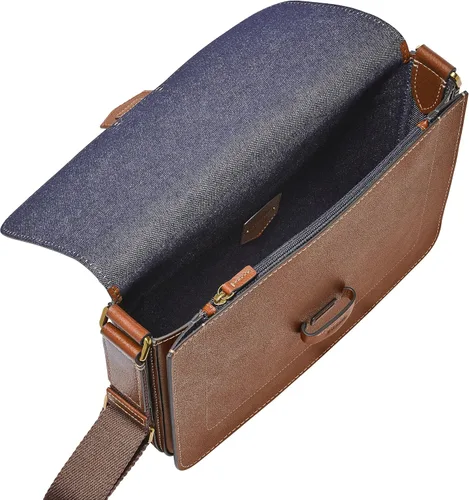 Vista 2 de Fossil Men's Lennox Leather Messenger Briefcase Work Laptop Bag for Men