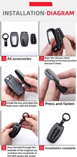 Vista 6 de ontto Funda para llave de coche con llavero para Mazda 2 3 5 6 2017 CX-4 CX-5 CX-7 CX-9 CX-3 CX 5 Accesorios