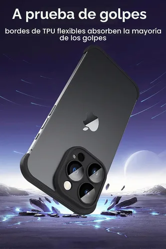Vista 5 de LEKEVO Funda sin marco para iPhone 15 Pro Max con protector de lente de cámara, funda delgada de TPU suave a prueba de golpes, carcasa minimalista
