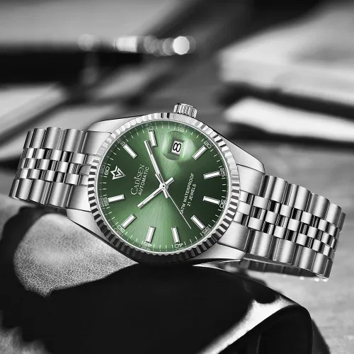 Vista 6 de CADISEN Relojes automáticos MIYOTA 8215 Reloj de pulsera impermeable para hombre, 38mm