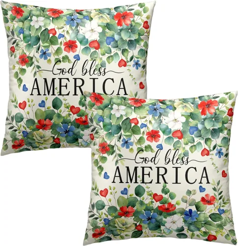 Vista 47 de Juego de 2 fundas de almohada abstractas bohemias de 16 x 16 pulgadas, modernas fundas de almohada de mediados de siglo, diseño de hojas verdes