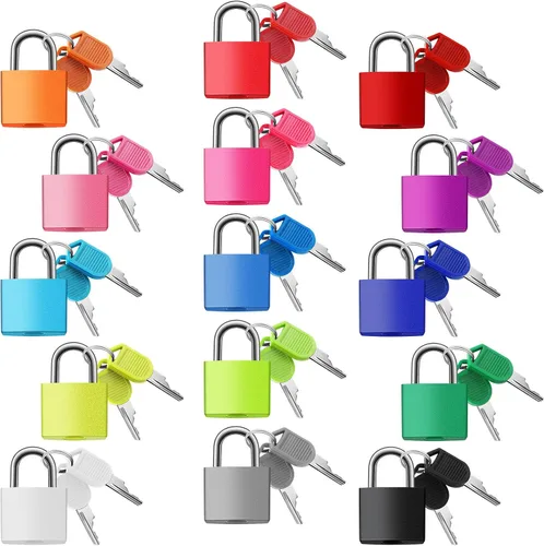 Vista 8 de Photect Candados de metal para maleta con llaves, candados de metal, multicolor, para equipaje pequeño, para escuela, gimnasio, aula, hogar, mochila