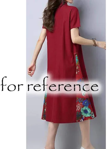 Vista 3 de Panda Legends Ethnic Style Retro Women's Cotton Linen Dress Chinese Style Improved Cheongsam Shirt Dress A-line