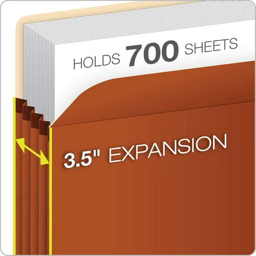 Vista 3 de Pendaflex Bolsillos expandibles para archivos, tamaño carta, cuerda roja y cuerda roja, reforzados con material DuPontTM Tyvek® (1524E-OX + 1534G-OX)