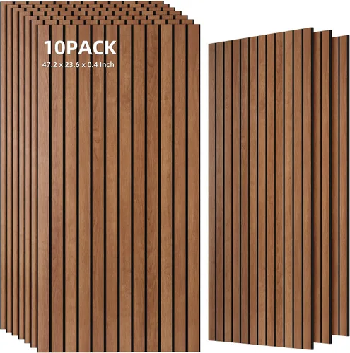 Vista 33 de TO-TH Juego de 4 paneles de pared insonorizados de 47.2 x 23.6 pulgadas con aspecto de madera, absorben el sonido, paneles acústicos grandes