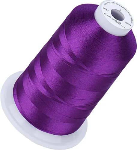 Vista 75 de Simthread 5500 yardas de hilo de bordar, 5000M de alto rendimiento 40WT 100% hilo de poliéster – 170+ colores vívidos, clasificado de alta velocidad