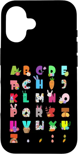 Vista 32 de Cute Alphabet Funny Easter Day ABC Letters Egg Rabbit Case for iPhone 17
