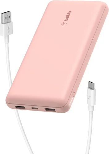 Vista 14 de Belkin Cargador Portátil, Batería Externa USB-C 20000 mAh con 2 Puertos USB-A, 15W con Cable Tipo-A a Tipo-C - iPhone 17, Air, Pro, Pro Max
