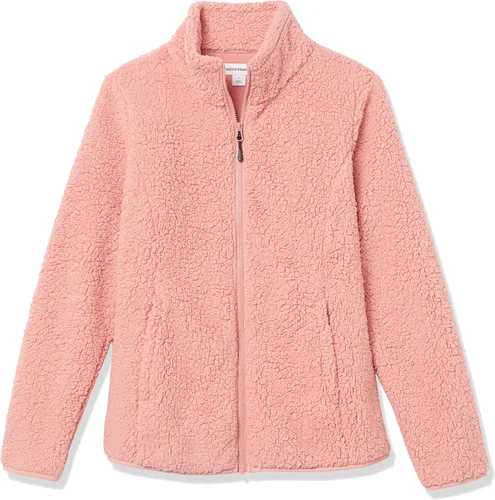 Vista 5 de Tienda Essentials - Chaqueta de sherpa para mujer con forro de vellón polar y cremallera de longitud completa