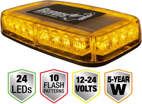 Vista 2 de Buyers Products 8891040, Mini barra de luz LED rectangular de 11 pulgadas multimontaje, magnética o montada permanentemente, luz de seguridad