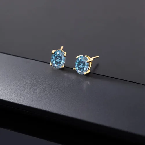 Vista 335 de Gem Stone King Aretes de oro de 14 quilates con piedra natal ovalada de 0.315 x 0.236 in Aretes de oro para mujer