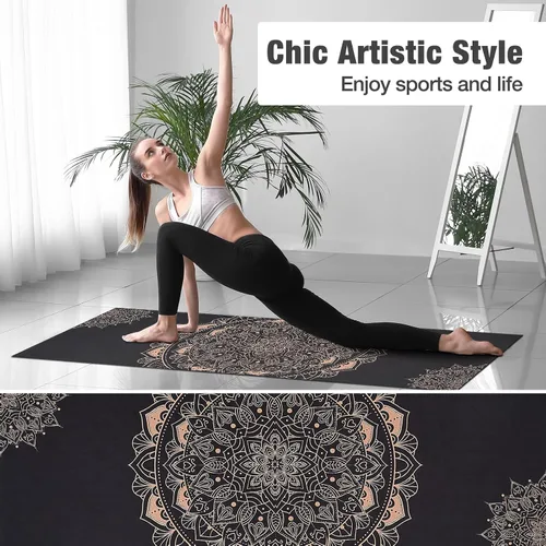 Vista 6 de MoKo Toalla de Yoga, Toalla de Yoga Caliente Antideslizante con Patrón de Estampado en Manta Rápido de Secado con Bolsillo en la Esquina