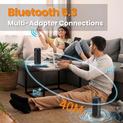 Vista 3 de Raymate Altavoz Bluetooth, IPX7 impermeable, estéreo de 30 W con graves profundos, diente azul inalámbrico 5.3, emparejamiento TWS de rango de 100