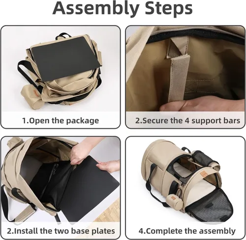 Vista 7 de Dog Backpack Carrier – Comfortable Travel Bag for Pets –Khaki