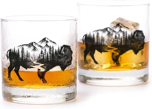 Vista 20 de Juego de vasos de whisky de paisaje de playa Black Lantern Juego de 2 vasos estilo antiguo de 11 oz Vasos de cóctel con base pesada en caja