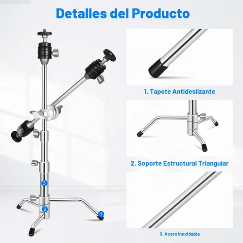 Vista 5 de Mini soporte en C de bolsillo de 20 pulgadas, trípode corto