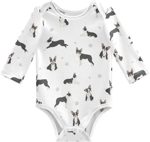 Vista 25 de vvfelixl Body de bebé negro Pug blanco manga larga algodón ropa de bebé para niños niñas 0-24 meses Multi1