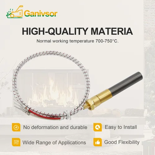 Vista 5 de Ganivsor Generadores de termopila de 24", termopila Q313A de 750 milivoltios para calentador de agua a gas/chimenea/freidora de gas/horno, termopar