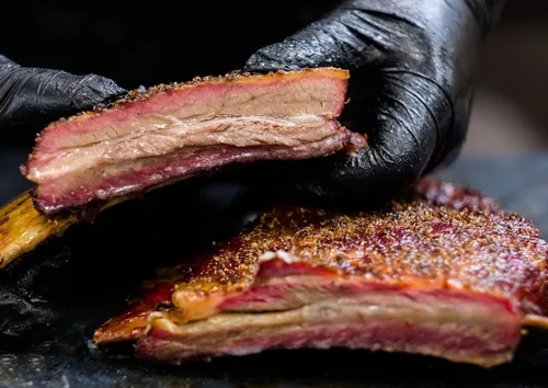 Vista 6 de LavaLock Guantes desechables de nitrilo para barbacoa con forro de algodón para cocinar al aire libre, ahumadores y competición de barbacoa