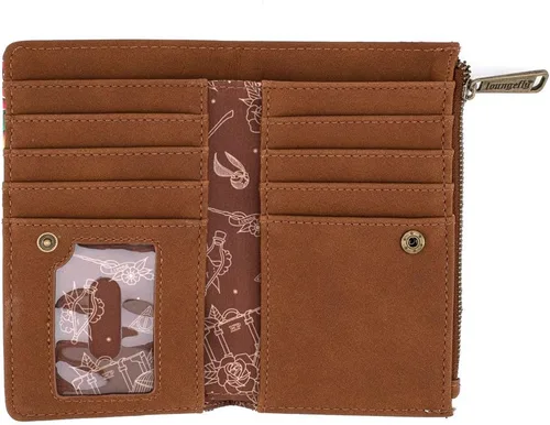 Vista 3 de Loungefly Cartera plegable de piel sintética con estampado de tatuajes de Harry Potter Tattoo Print, Bi-fold Multi