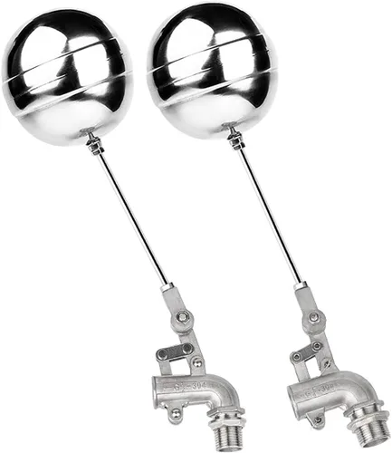 Vista 3 de Valve，Float Valve,Stainless Steel Floating Ball Float Valves, 1/2" 3/4" 1" 1-1/4" Water Tank Bend Elbow Floating Ball Valve, Adjustable Male Thread