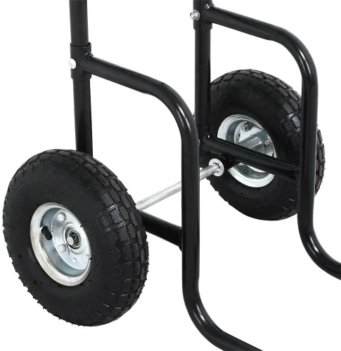 Vista 6 de Carrito de leña para leña, estante de almacenamiento para exteriores, interior, carrito de leña con ruedas